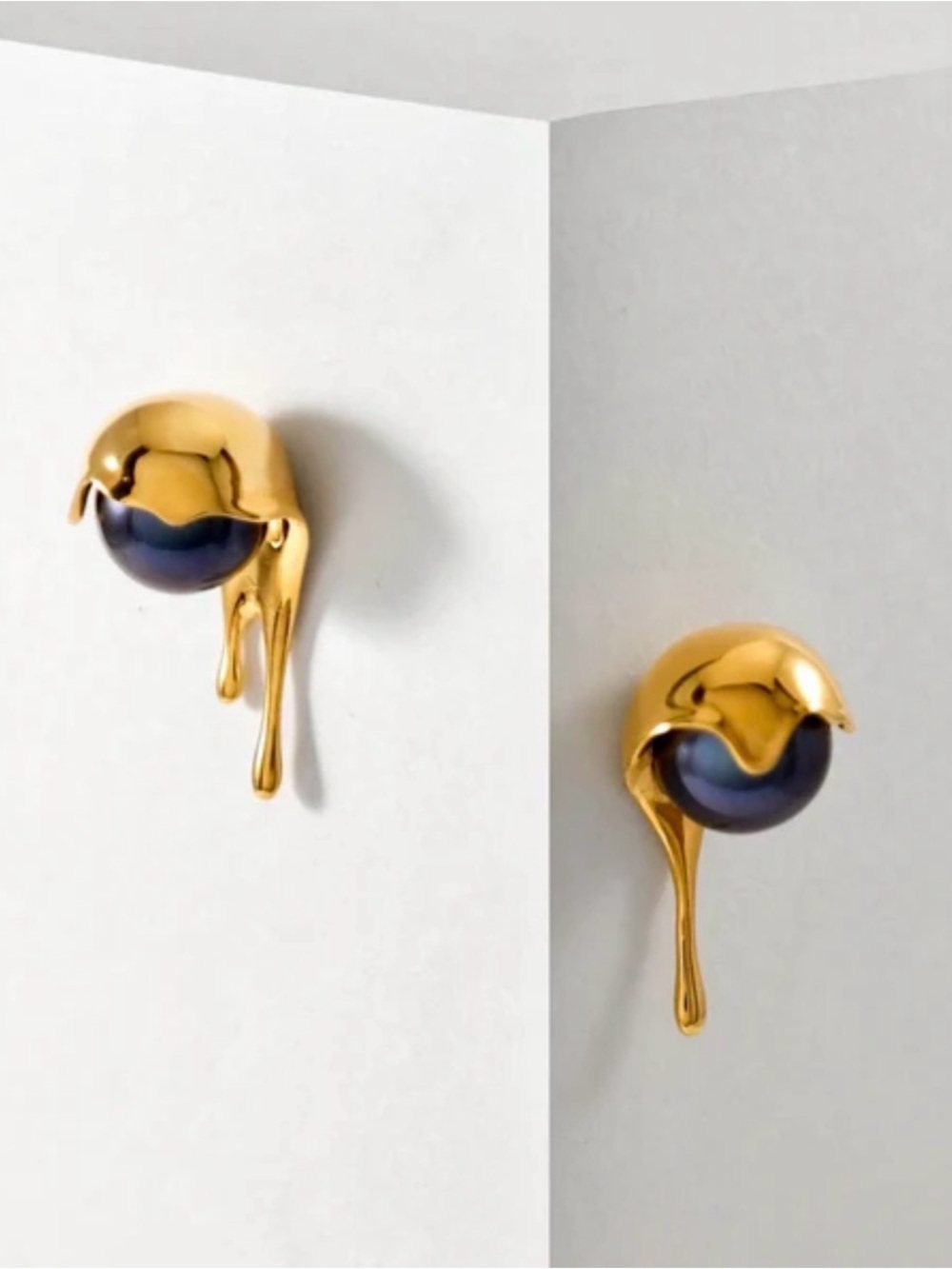 Marie June Melting Pearl Earrings- Black Pearl